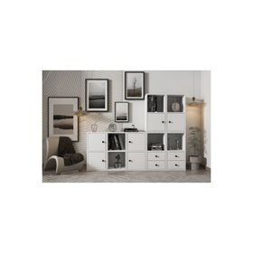 BKConcept KTP-1440-Ç 6 Kapaklı Çekmeceli 165 cm Beyaz Kitaplık