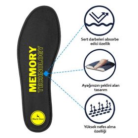 Black Deer Memory Foam Technology Q90 Siyah Spor İç Tabanlık