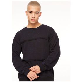 Black On Black B3WM-SWT71 Bisiklet Yaka Yıkamalı Mavi Mor Erkek Sweatshirt