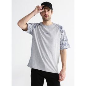 Black On Black E-MIKES Bisiklet Yaka Baskılı Gri Melanj Erkek T-Shirt
