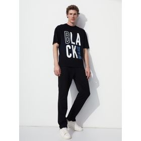 Black On Black E-RESIL Lastikli Bel Basic Siyah Erkek Eşofman Altı
