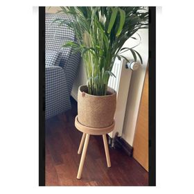 Black Pearl Ahşap Ayaklı Çiçeklik Saksılık Standı Dekoratif 25 cm Çerçeveli Yeni Model Yan Sehpa