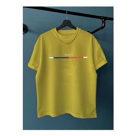 Black Sokak Göğüs Ince Çizgili Paris Baskılı Oversize Yosun Erkek T-shirt