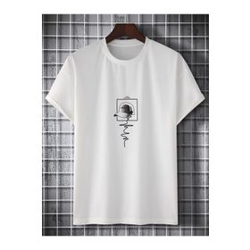 Black Sokak Men Hat Baskılı Oversze Bisisklet Yaka Beyaz Erkek T-shirt