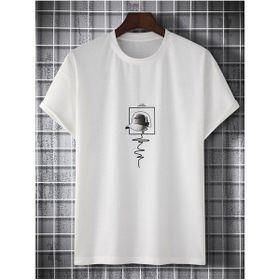 Black Sokak Men Hat Baskılı Oversze Bisisklet Yaka Beyaz Erkek T-shirt