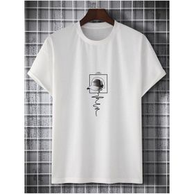 Black Sokak Men Hat Baskılı Oversze Bisisklet Yaka Beyaz Erkek T-shirt