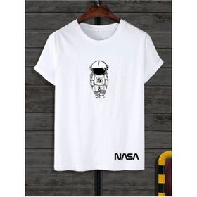 Black Sokak Nasa Astronaut Baskılı Beyaz Unisex T-shirt