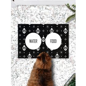 Black White Kedi Köpek Eğitim Mama Paspası