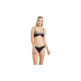 Blackspade 10124 Normal Kalıp Düz Siyah - Gümüş Kadın Bikini Üst