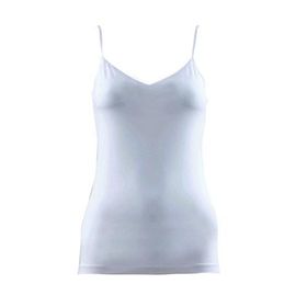 Blackspade 1403 - Beyaz Aura Satin Kadın İnce Askılı V-Yaka Atlet