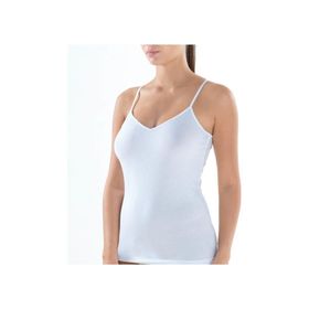 Blackspade 1403 - Beyaz Aura Satin Kadın İnce Askılı V-Yaka Atlet