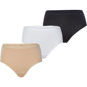 Blackspade 1577 Essential Maxi Beyaz Ten Siyah 3'lü Kadın Slip Külot