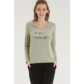 Blackspade 50361 Yeşil Uzun Kol Kadın T-shirt
