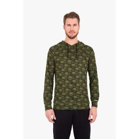 Blackspade 7579 Yeşil Melanj Kapüşonlu Baskılı Erkek Sweatshirt