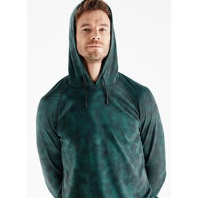 Blackspade 7579 Yeşil Melanj Kapüşonlu Baskılı Erkek Sweatshirt