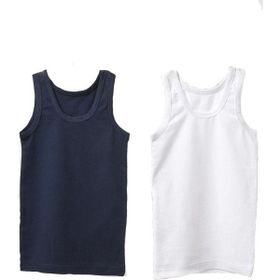 Blackspade 9396 Beyaz Lacivert 2'li Erkek Çocuk Atlet