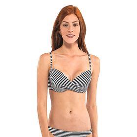 Blackspade Çıkarılabilir Destekli Balenli Push Up Siyah Beyaz Çizgili Kadın Bikini