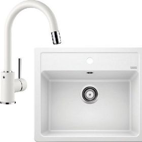 Blanco Legra XL 6S Beyaz Eviye Mida Beyaz Armatür Seti