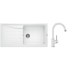 Blanco Sona XL 6S Beyaz Eviye Mida Beyaz Armatür Seti