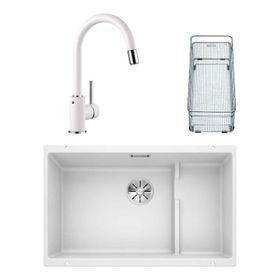 Blanco Subline 700 U Level Eviye Beyaz Mida Beyaz Eviye Seti