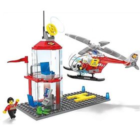 Blocki Myfirebrigade 129 Parça İtfaiye Helikopter Pisti