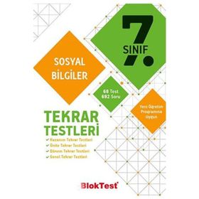 Blok Test Yayınları 7.Sınıf Sosyal Bilgiler Tekrar Testleri