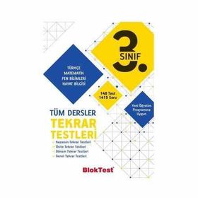 Bloktest Yayınları 3. Sınıf Tüm Dersler Tekrar Testleri
