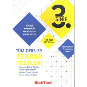 Bloktest Yayınları 3. Sınıf Tüm Dersler Tekrar Testleri