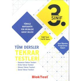 Bloktest Yayınları 3. Sınıf Tüm Dersler Tekrar Testleri