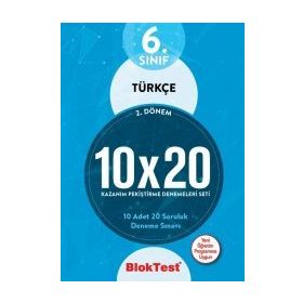 Bloktest Yayınları 6. Sınıf 2. Dönem Türkçe 10x20 Deneme Seti