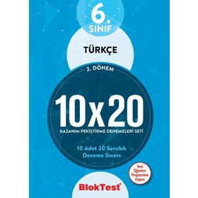 Bloktest Yayınları 6. Sınıf 2. Dönem Türkçe 10x20 Deneme Seti