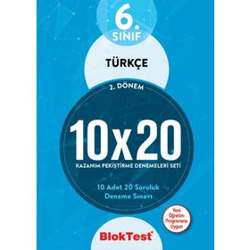 Bloktest Yayınları 6. Sınıf 2. Dönem Türkçe 10x20 Deneme Seti