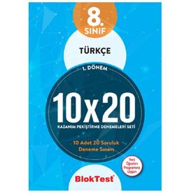 Bloktest Yayınları 8. Sınıf Bloktest Türkçe 10x20 Denemeleri 2. Dönem