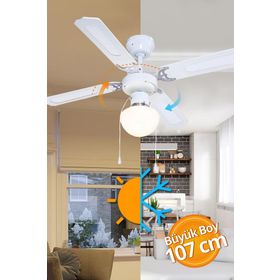 Blooma Goodhome 107 cm Beyaz Ahşap Tavan Vantilatörü