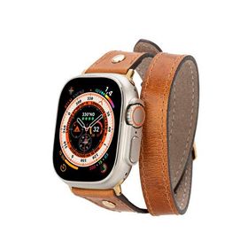 BloominBag Alpine Double Tour 44/45/46/49 mm Mocca Brown Deri Apple Watch Akıllı Saat Kordon