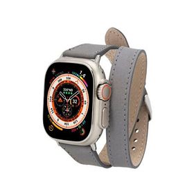 BloominBag Alpine Slim Double Tour Stone Gray Deri Apple Watch Kordonu