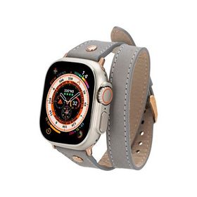 BloominBag Bloomband Gold Tokalı Double Tour Gray Deri 44/45/46/49 mm Kadın Akıllı Saat Kordon
