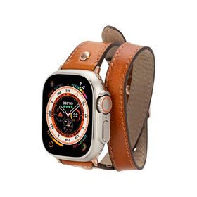 BloominBag Bloomband Gold Tokalı Double Tour Tan Deri Kahverengi 44/45/46/49 mm Kadın Akıllı Saat Kordon