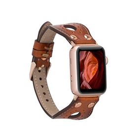 BloominBag Bloomband Rose Gold Tokalı Deri Apple Watch Kayışı 44/45/46/49 mm Kadın Akıllı Saat Kordon
