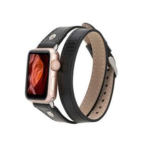 BloominBag Bloomband Silver Tokalı Double Tour Onyx Black Deri 44/45/46/49 mm Kadın Akıllı Saat Kordon