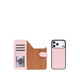BloominBag Bloomcase Magic Iphone 17 Pro Max Blush Pembe Ayrılabilir Deri Cüzdanlı Telefon Kılıfı