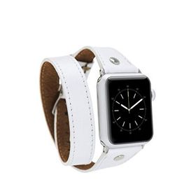 BloominBag Silver Tokalı Double Tour White Deri Apple Watch Akıllı Saat Kordon