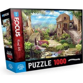 Blue Focus 1000 Parça Old Houses And Flowers Eski Evler Ve Çiçekler Puzzle