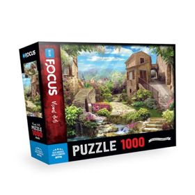 Blue Focus 1000 Parça Old Houses And Flowers Eski Evler Ve Çiçekler Puzzle