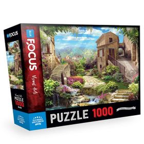 Blue Focus 1000 Parça Old Houses And Flowers Eski Evler Ve Çiçekler Puzzle