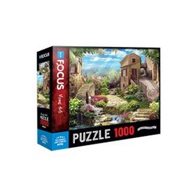 Blue Focus 1000 Parça Old Houses And Flowers Eski Evler Ve Çiçekler Puzzle