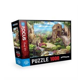Blue Focus 1000 Parça Old Houses And Flowers Eski Evler Ve Çiçekler Puzzle