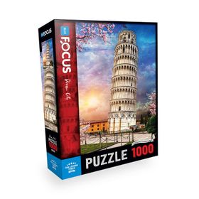 Blue Focus 1000 Parça Pisa Leaning Tower Pisa Kulesi Puzzle