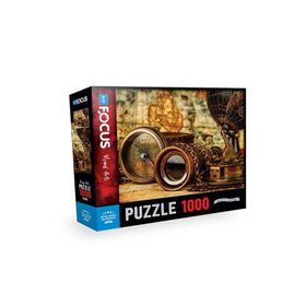 Blue Focus 1000 Parça Vintage Compass Andbinoculars Nostaljik Pusula Ve Dürbün Puzzle