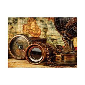 Blue Focus 1000 Parça Vintage Compass Andbinoculars Nostaljik Pusula Ve Dürbün Puzzle